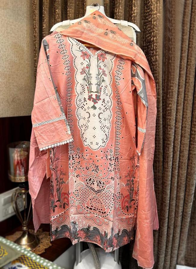 Cotton Pink Traditional Wear Printed Readymade Pakistani Suit